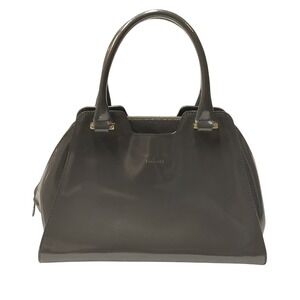 Iacucci‎ Italian Leather Satchel Top Handle Handbag Charcoal Gray  Made in Italy